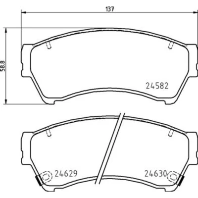 Abbildung von BREMBO P 49 060 Bremsbelagsatz mit akustischer Verschleißwarnung ohne Zubehör MAZDA: 6 Limousine