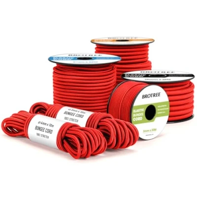 Abbildung von Brotree Gummiseil Expanderseil 8mm x 20m Rot Planenseil Spanngummi Spannseil Wetterfest für Plane, Anhängerplane, Zelte, Camping, Netz
