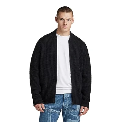 Abbildung von G STAR RAW Herren Chunky zip cardigan knit, Schwarz (dk black D23533 D170 6484), M