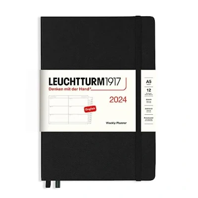 Abbildung von LEUCHTTURM1917 367622 Wochenkalender Medium (A5) 2024, 12 Monate, Schwarz, Englisch
