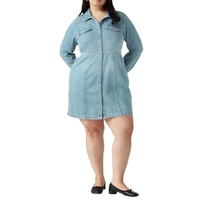 Abbildung von Levi&#039;s Plus Flynn Western Dress Jeanskleid, Damen, Größe: 46/48, Plant pause
