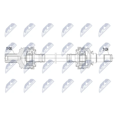 Abbildung von NTY NPW ME 222 Antriebswelle Hinterachse links 743mm Automatikgetriebe
