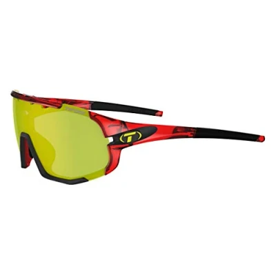 Abbildung von Tifosi Unisex Sledge Interchangeable Clarion Lens Sunglasses in Yellow Red Sonnenbrille, Kristallrot, X Large