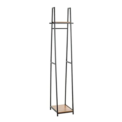 Abbildung von HAKU Möbel Standgarderobe eiche, schwarz, MDF, Metall Maße: B 38 cm x H 166 T 40 cm, Style: Modern