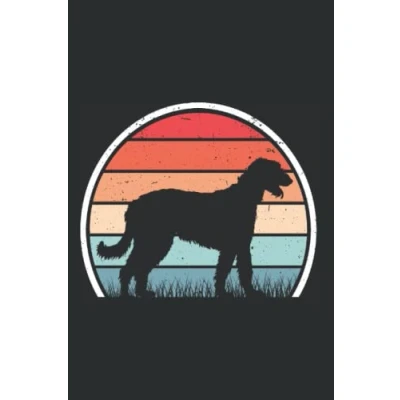 Abbildung von Irischer Wolfshund Notizbuch: Retro Irish Wolfhound Vintage / 6X9 Zoll 120 Linierte Seiten