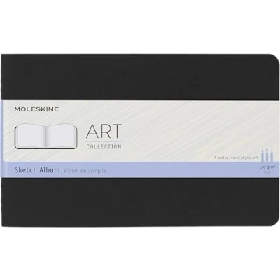Abbildung von Moleskine Art Collection Skizzenalbum (Skizzenbuch, Hardcover, Papier geeignet für Stifte, Bleistifte und Holzkohle, Großformat 13 x 21 cm, 88 Seiten) schwarz