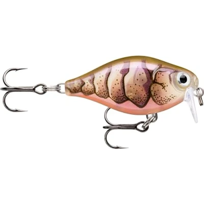 Abbildung von Rapala X Light Kurbel Flacher Läufer Fischereiköder Kunststoffkonstruktion schwimmender Süßwasserköder Schwimmtiefe 0,9 m Größe 3,5 cm / 4g Hergestellt in Estland lila Garnelen UV