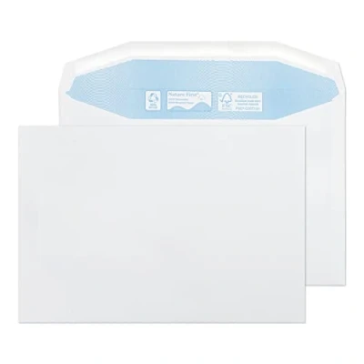 Abbildung von Purely Environmental RN032 Nature First Recycling Umschlage Kuvertierhüllen Briefumschläge Naßklebung Weiß C5+ 162 x 238 mm 90g/m² 500 Stück