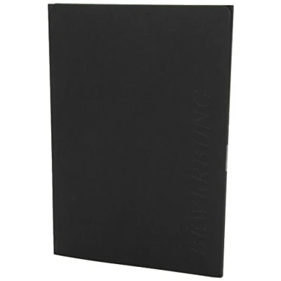 Abbildung von Exacompta 49701B Bewerbungsmappe EXCELLENCE in Leinenoptik. Aus extra starkem Colorspan Karton vertikale Prägung 3 teilig mit 2 Klemmschienen für DIN A4 schwarz