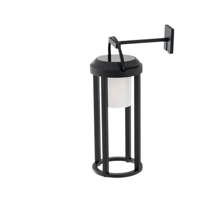 Abbildung von Lucande 2 in 1 LED Solarleuchte Tilena, schwarz, rund, Alu