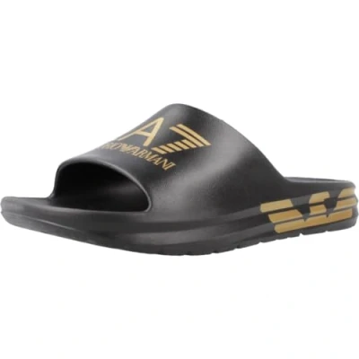 Abbildung von EA7 Emporio Armani Crusher Distance Slide Badesandale, Herren, Größe: 43, Black/gold Schuhe