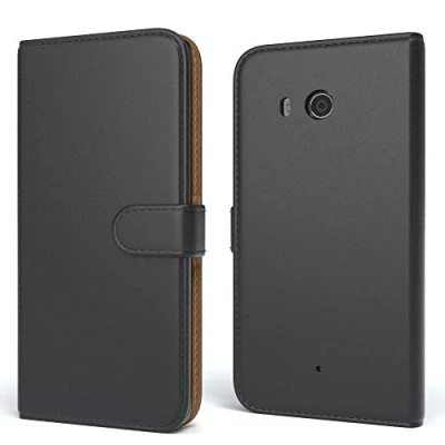Abbildung von EAZY CASE Tasche für Sony Xperia Z Schutzhülle mit Standfunktion Klapphülle im Bookstyle, Handytasche Handyhülle Flip Cover Magnetverschluss und Kartenfach, Kunstleder, Schwarz