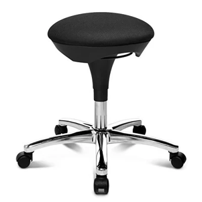 Abbildung von TOPSTAR Hocker Hoc 20 schwarz Rollhocker Drehhocker mit Teppichbodenrollen