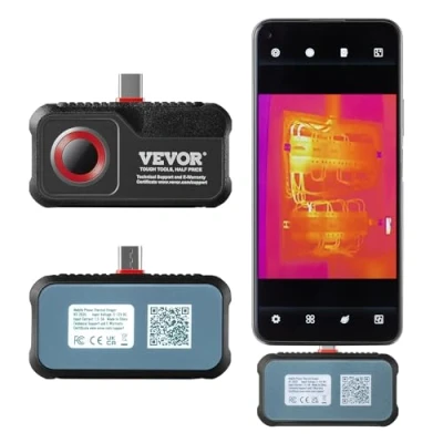 Abbildung von VEVOR Wärmebildkamera für Android 256x192 Pixel Hohe Auflösung 0,1 C Wärmeempfindlichkeit Temperaturbereich von 20℃ bis 550℃ Infrarot Kamera ideale Wahl Hausinspektion HVAC Sanitär usw.
