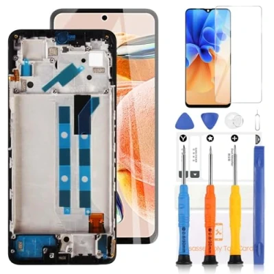 Abbildung von LCD Bildschirm für Xiaomi Redmi Note 12 PRO 4G ‎2209116AG 2209116AG Display Touchscreen Digitizer Assembly Ersatz mit Werkzeugen (Schwarz + Rahmen, TFT Highlight Version)
