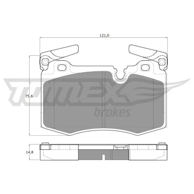 Abbildung von TOMEX brakes TX 19 47 Bremsbelagsatz Vorderachse für Verschleißwarnanzeiger vorbereitet mit Ausgleichsgewichten MINI: Schrägheck, Clubman, Cabrio