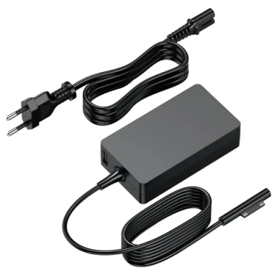 Abbildung von Surface Pro Ladegerät,65W Microsoft Laptop Ladekabel Netzteil für 8 7+/7 6 5 4 3 X, Go/Go 2, Book Model 1706 1800 mit 5V 1A USB Anschluss