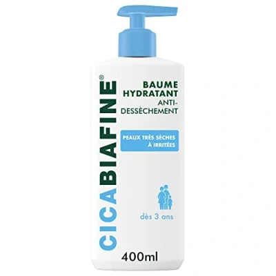 Abbildung von Cicabiafine Feuchtigkeitsspendender Balsam gegen Austrocknen, für sehr trockene bis irritierte Haut, Flasche mit Pumpe, 400 ml