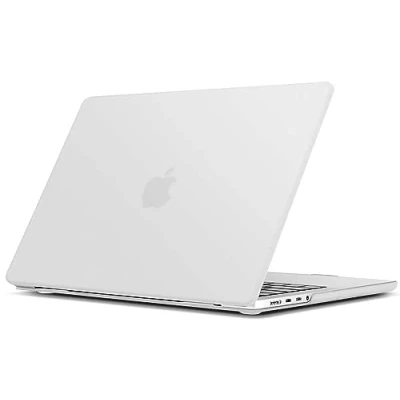 Abbildung von TECOOL Hülle für neuen MacBook Pro 14 Zoll mit M3 M2 M1 Pro/Max Chip 2021 2023 A2992 A2918 A2779 A2442, Ultradünne Schutzhülle Hartschale Case, Halbtransparentes Frostweiß