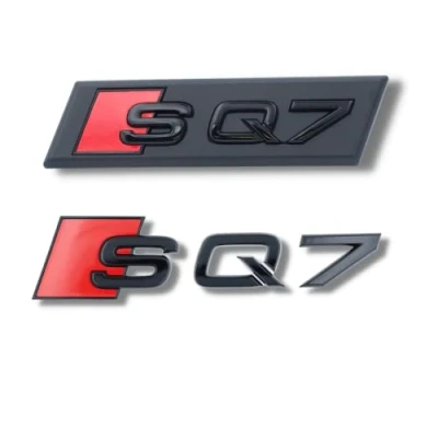 Abbildung von Original Audi Schriftzug für SQ7 und weitere Modelle, Schwarz, Tuning Exclusive Black Edition, Set Heckklappe &amp; Kühlergrill, Mehrere Schriftzugpaket, Selbstklebend