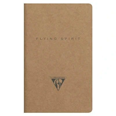 Abbildung von Clairefontaine 103586C Heft Flying Spirit liniert 7,5x12 cm 24 Blatt Velinpapier elfenbein 90g, Fadenbindung, Braun, in Retro Designs sortiert, 1 Stück