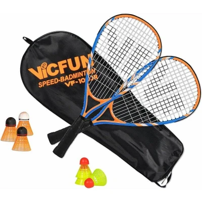 Abbildung von VICFUN Speed Badminton 100 Set Junior Premium 2 Badmintonschläger, 3 Bälle und eine hochwertige Badmintontasche