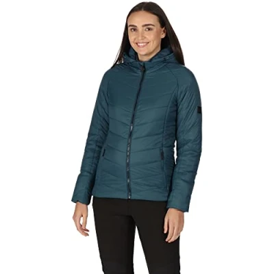 Abbildung von Regatta Voltera Loft III beheizbare wasserabweisende Wanderjacke für Damen Dunkelblau