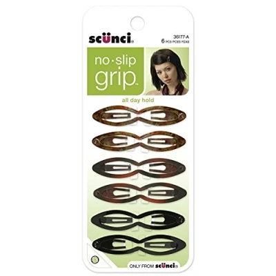 Abbildung von Scunci No slip Grip Fine Hair Double Oval Snap Clips, Colors May Vary by