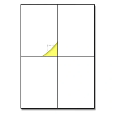 Abbildung von Große Klebeetiketten, A4, für Boxen/Porto/Versand, 4 Stück pro Blatt, 148,5 x 105 mm (A6), Weiß, 25 Blatt