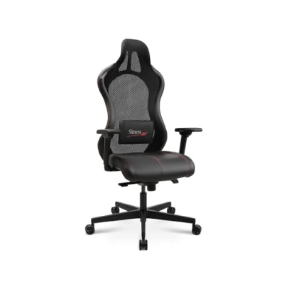 Abbildung von Topstar Bürostuhl Gamingstuhl Sitness RS Sport Plus Continental Kunstleder rot/schwarz Schwarze Naht mit Lordosenkissen