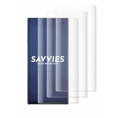 Abbildung von Savvies 4 Stück Full Screen Schutzfolie für Samsung Galaxy Note 10 Plus / 5G Cover Displayschutz Folie [3D Curved, Transparent]