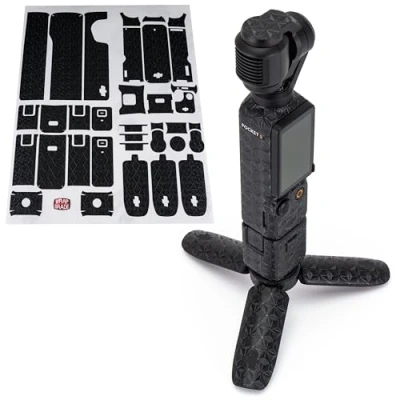 Abbildung von WRAPGRADE Skin Aufkleber Kompatibel mit DJI Osmo Pocket 3 Abziehbild (Black Hemp Leaves)
