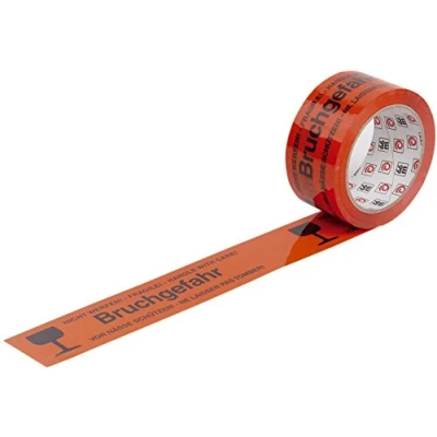 Abbildung von WIHE lux Warndruckband 50mmx60m &#039;Bruchgefahr&#039; selbstklebend