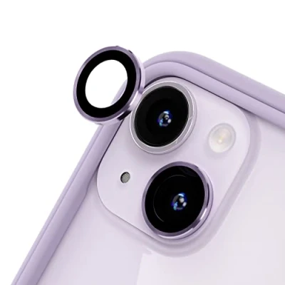 Abbildung von RhinoShield 9H Tempered Glass Kameraprotektoren, kompatibel mit [iPhone 14/14 Plus] Stoß und Kratzfest, hohe Klarheit, explosionssicheren Schutz, Anti Beschlag Technologie Lila