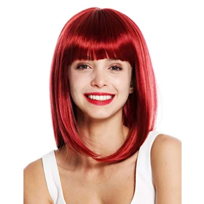 Abbildung von WIG ME UP VK 49 139 Perücke Damenperücke schulterlang glatt Longbob Pony Rot Granatrot
