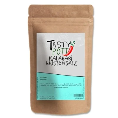 Abbildung von Tasty Pott Kalahari Wüstensalz Salz Gewürzmischung Salt Afrikanisches Steaksalz Gewürz für Grillgemüse Im 250g Beutel