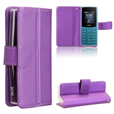 Abbildung von BAILI Lederhülle für Nokia 105 4G 2023 Hülle, Flip Case mit Kartenfach Stand, Diamant Tasche Cover Etui Handyhülle 2023, Diamant04