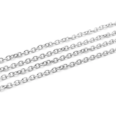 Abbildung von Vintageparts Gliederkette aus 304 Edelstahl 3x2 1 m zum Schmuck selber basteln Mädchen Damen Unisex Halskette Armband