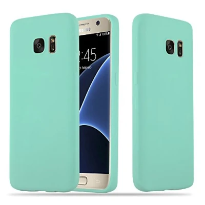 Abbildung von Cadorabo Hülle kompatibel mit Samsung Galaxy S7 Schutzhülle TPU Silikon Case Candy Design Slim Kratzfest Weiche Gummi Rundumschutz für in Blau