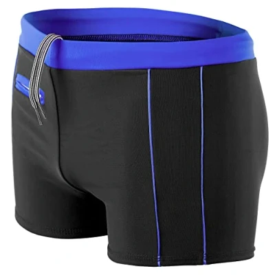 Abbildung von Aquarti Herren Badehose Kurz mit Kontrastpaspel, Farbe: 010 Schwarz/Blau, Größe: 3XL