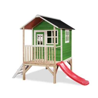 Abbildung von EXIT Holzspielhaus mit Rutsche Loft 300