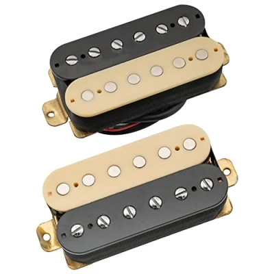 Abbildung von Musiclily Keramik Humbucker Pickups Hals Steg Tonabnehmer Set für Strat Tele Les Paul Style E Gitarre,Zebra