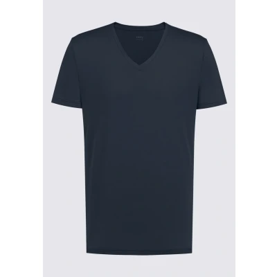 Abbildung von mey Vneck Tshirt basic, Herren, Größe: Small, Yacht blue