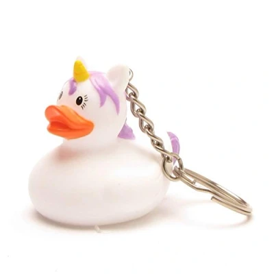 Abbildung von Schlüsselanhänger Einhorn Weiss Quietscheente I Badeente L: 4,5 cm