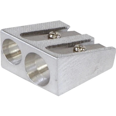 Abbildung von Bleistiftspitzer DONAU, Aluminium, Doppelloch, Silber, 20 Stück