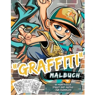 Abbildung von Graffiti Malbuch: 60 coole, kreative Street Art Motive für Kinder ab 10 Jahren Malbuch f[r Teenager und Erwachsene Förderung der Kreativität ... Teenager, Jugendliche