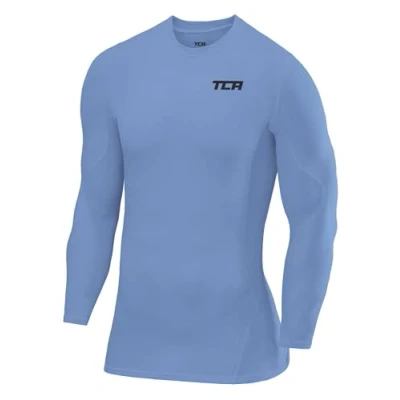 Abbildung von TCA Herren SuperThermal Kompressionsshirt Atmungsaktiv Langarm Funktionsshirts Schnell Trocknend Sportshirt Laufshirt Hellblau, XXL