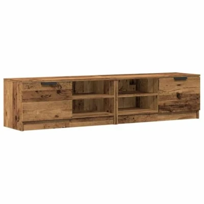 Abbildung von vidaXL TV Schränke 2 STK. Altholz Optik 80x35x36,5 cm Holzwerkstoff, Ständer, Bank, Fernsehschrank, Board, Sideboard, Fernsehtisch