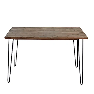 Abbildung von riess ambiente Esstisch SCORPION 120cm braun / schwarz (Einzelartikel, 1 St), Massivholz · Küchentisch Hairpin Legs Retro Akazie