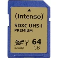 Abbildung von Intenso Premium SDXC UHS I 64GB Class 10 Speicherkarte blau, 1 Stück